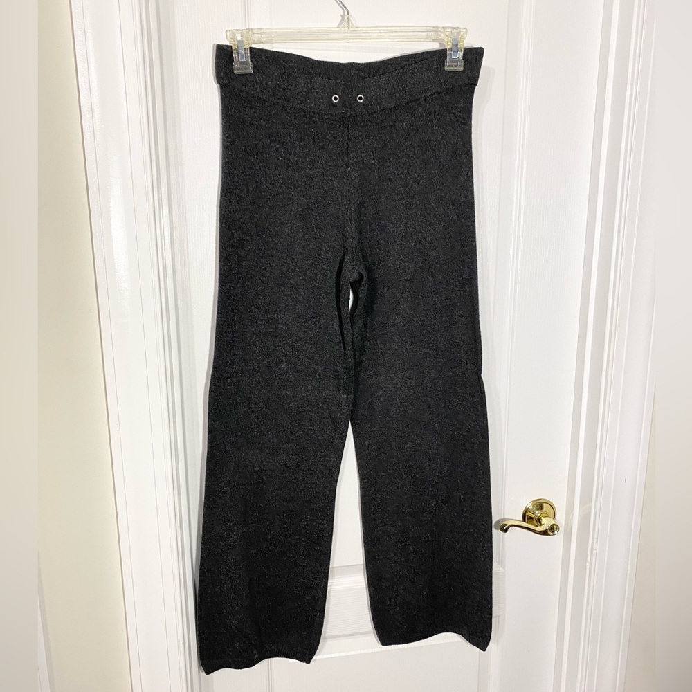 LOFT Sweater Knit Wide Leg Lounge Pants Gray Small